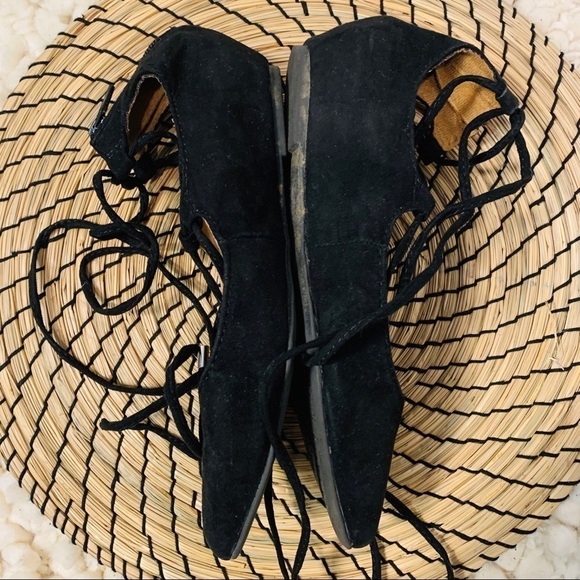 Candies Kraizin Black Lace Up Pointed Toe 6 - Picture 4 of 8